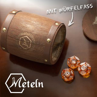 Würfelspiel Meteln mit Würfelfass, Bleistift...